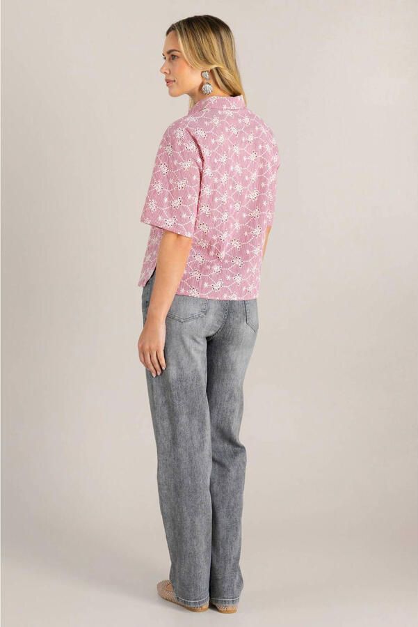 Ivy Beau blouse roze broderie - Foto 3