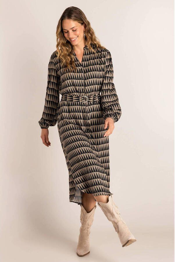 Ivy Beau blousejurk bruin