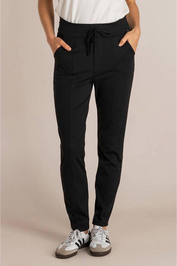 Ivy Beau casual broek travelstof zwart