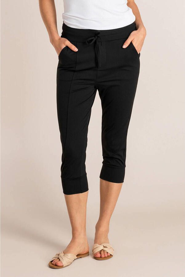 Ivy Beau cropped broek travelstof zwart