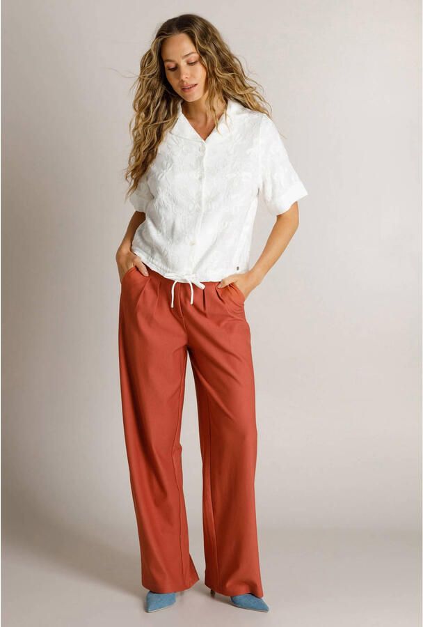 Ivy Beau gebloemde blouse met linnen wit - Foto 2