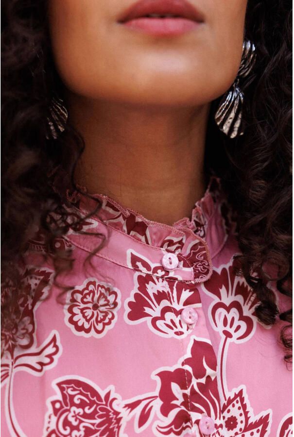Ivy Beau gebloemde blouse roze - Foto 2