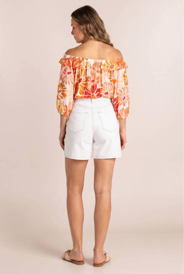 Ivy Beau gebloemde blousetop oranje - Foto 2
