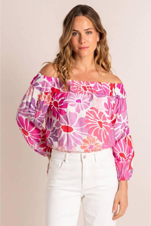 Ivy Beau gebloemde blousetop roze