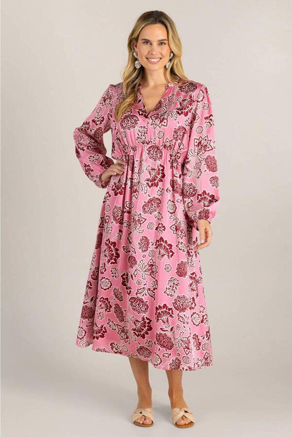 Ivy Beau gebloemde jurk roze