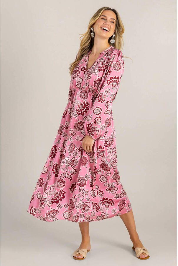 Ivy Beau gebloemde jurk roze - Foto 3