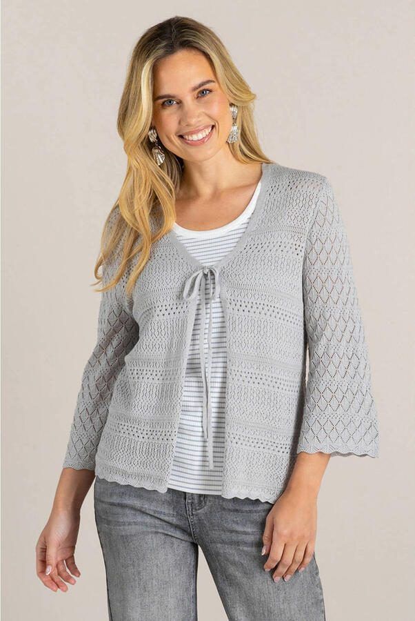 Ivy Beau gebreid vest crochet grijs