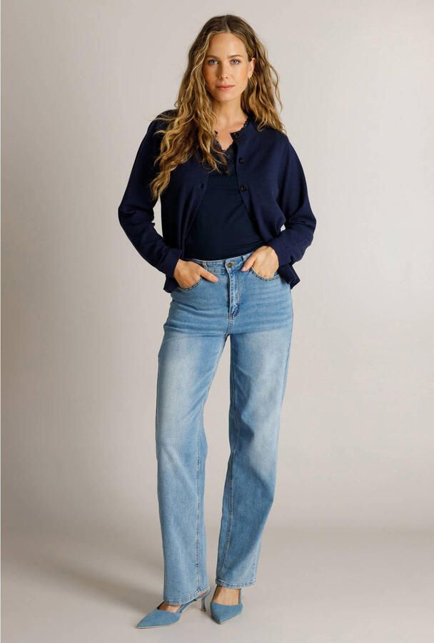 Ivy Beau gebreid vest donkerblauw - Foto 2