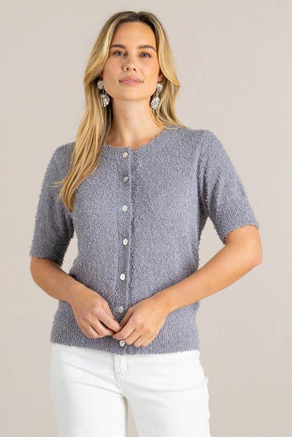 Ivy Beau gebreid vest grijs