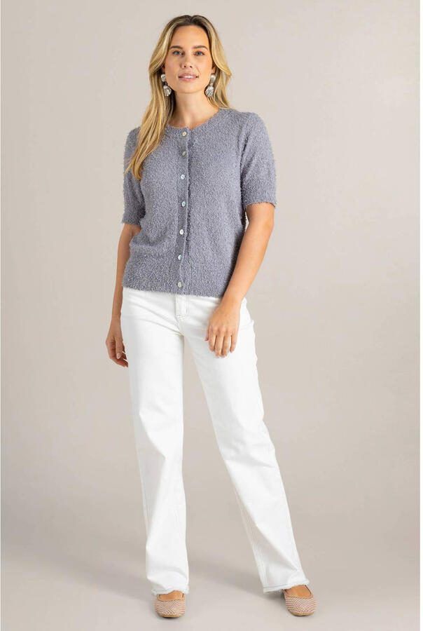 Ivy Beau gebreid vest grijs - Foto 2