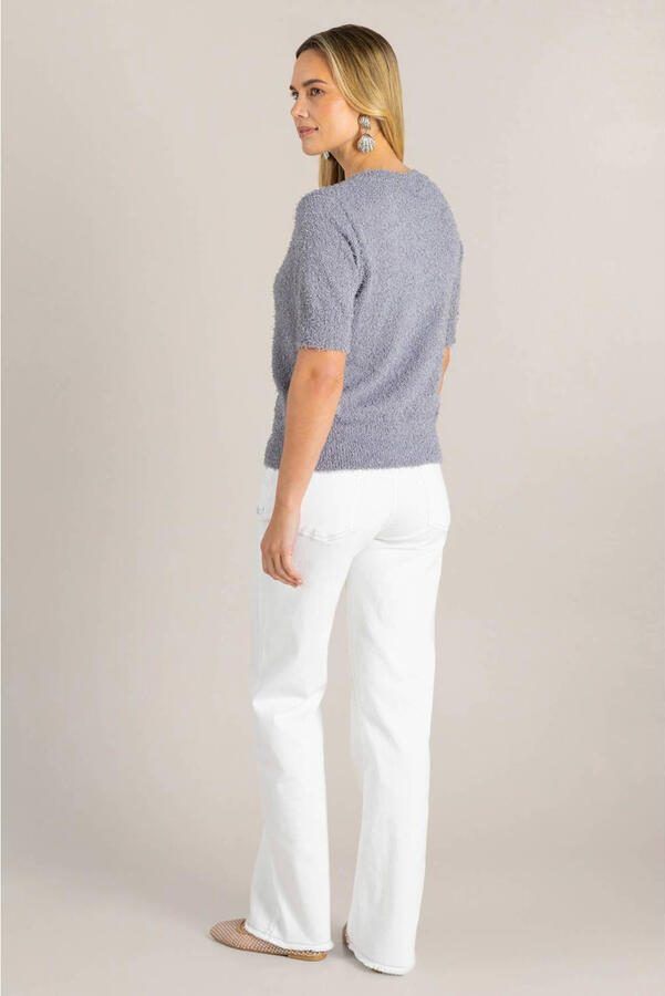 Ivy Beau gebreid vest grijs - Foto 3