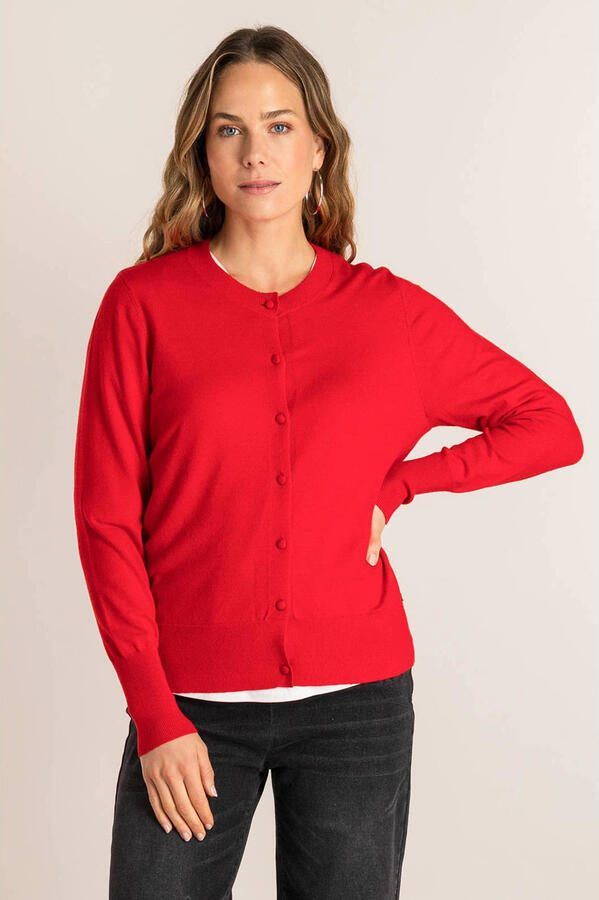 Ivy Beau gebreid vest rood