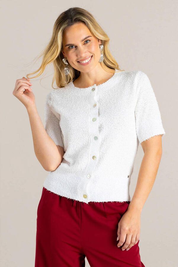 Ivy Beau gebreid vest wit