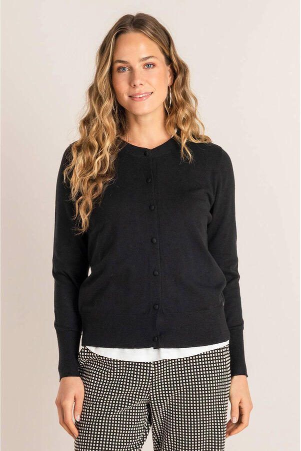 Ivy Beau gebreid vest zwart