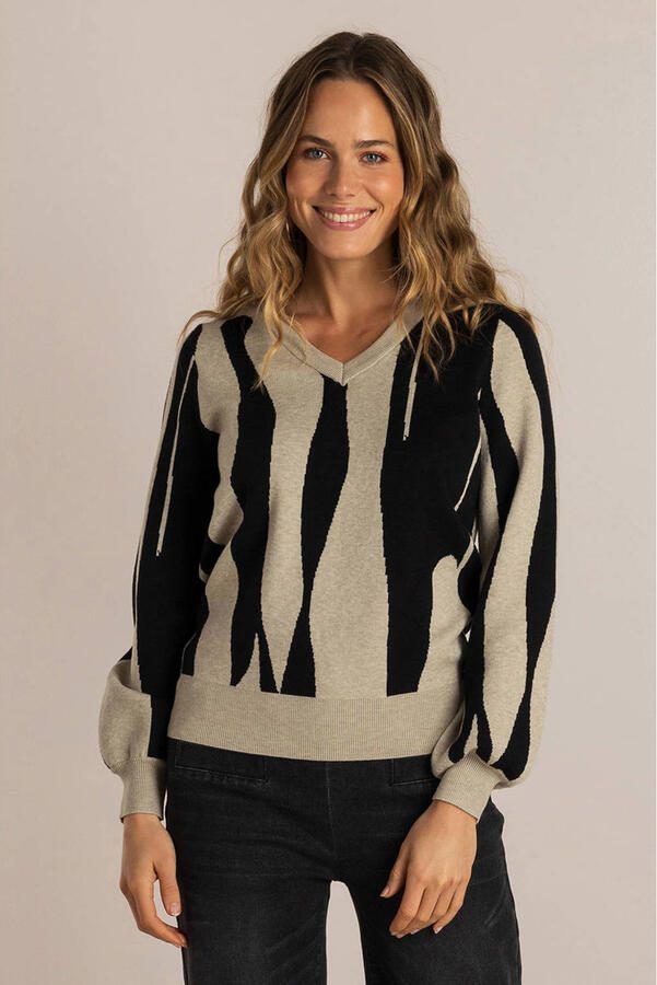 Ivy Beau gebreide trui beige