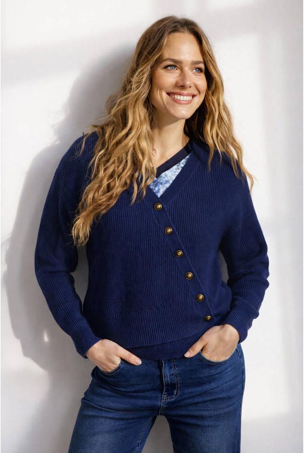 Ivy Beau gebreide trui donkerblauw