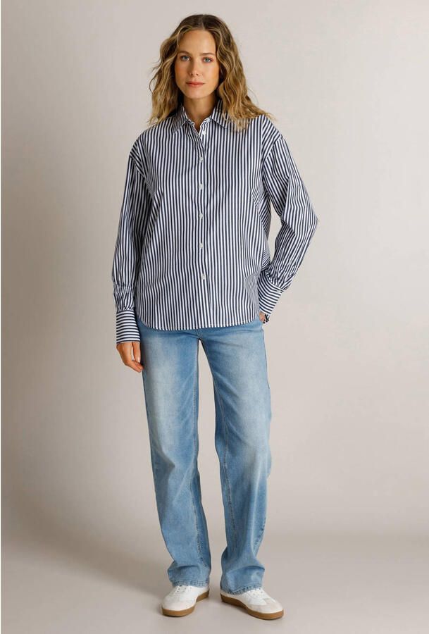 Ivy Beau gestreepte blouse donkerblauw - Foto 2