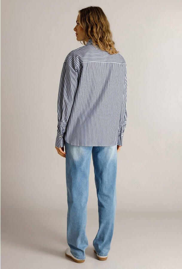 Ivy Beau gestreepte blouse donkerblauw - Foto 3