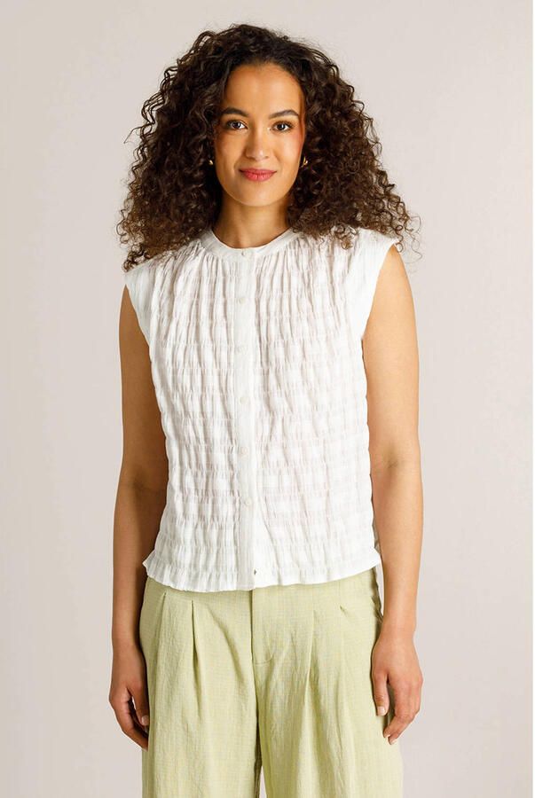 Ivy Beau gestreepte blouse wit
