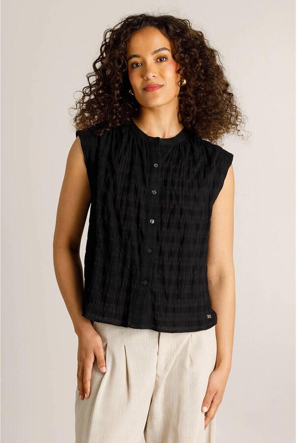 Ivy Beau gestreepte blouse zwart