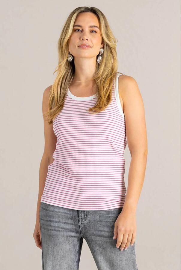 Ivy Beau gestreepte top roze