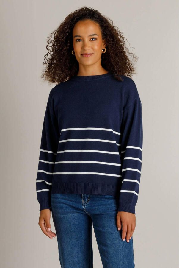 Ivy Beau gestreepte trui blauw