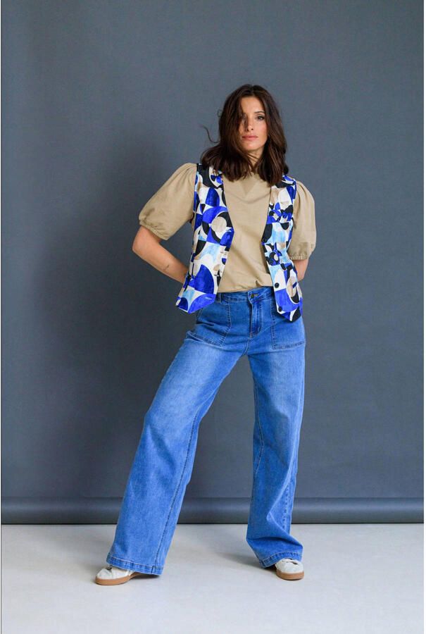 Ivy Beau high waist wide leg jeans medium blue denim - Foto 2
