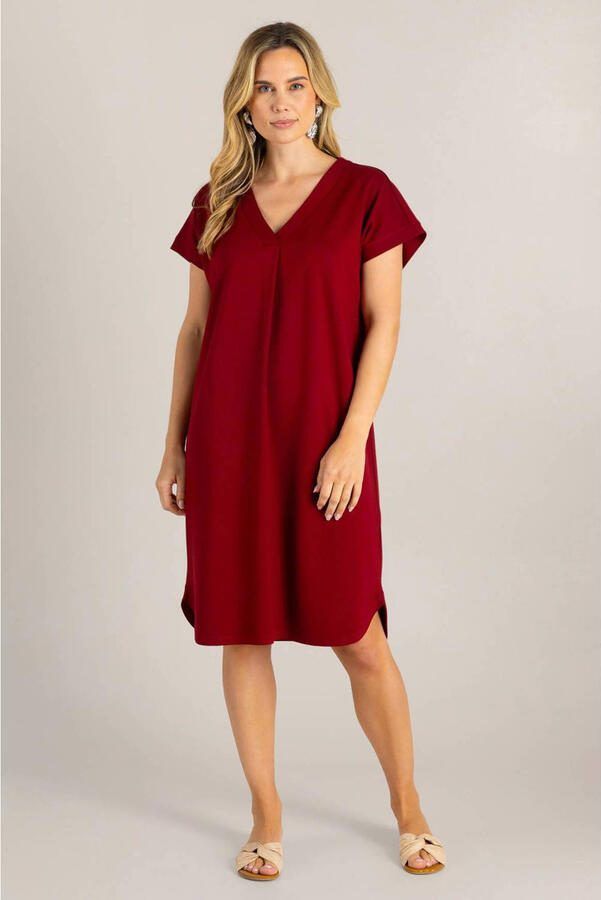 Ivy Beau jersey zomerjurk rood