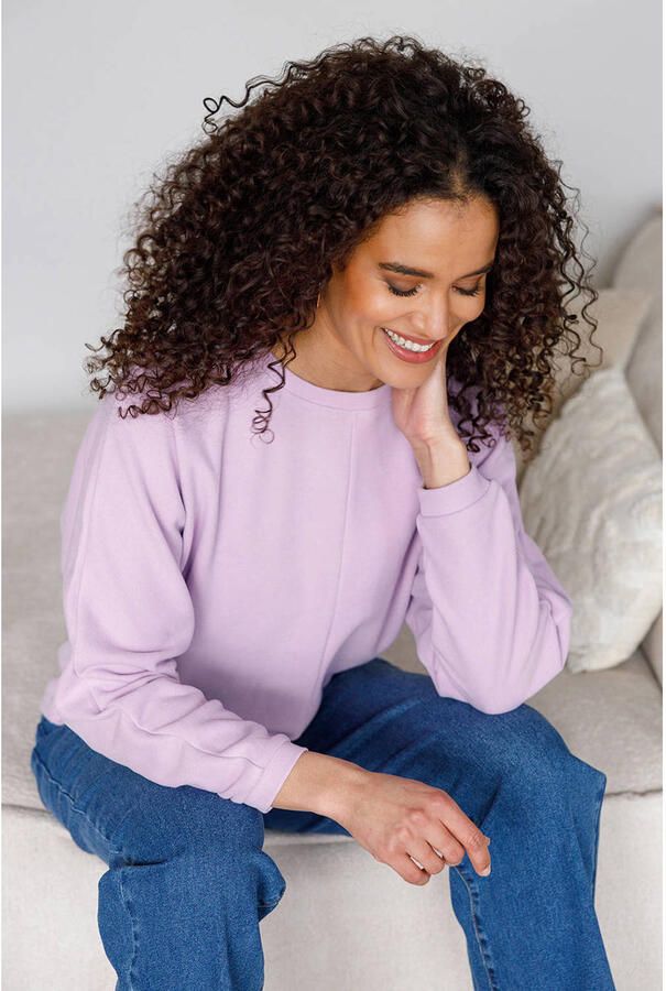 Ivy Beau katoenen sweater lila - Foto 3