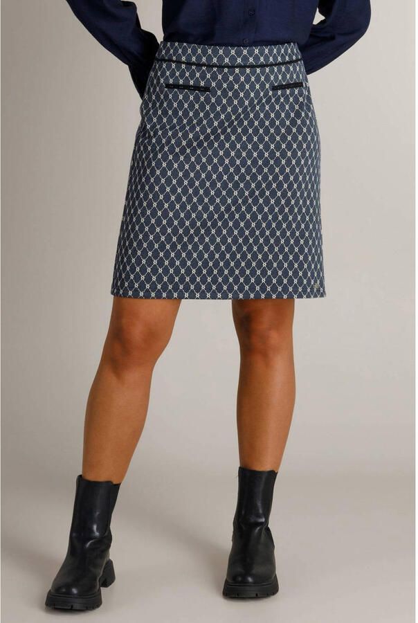 Ivy Beau korte rok met print blauw
