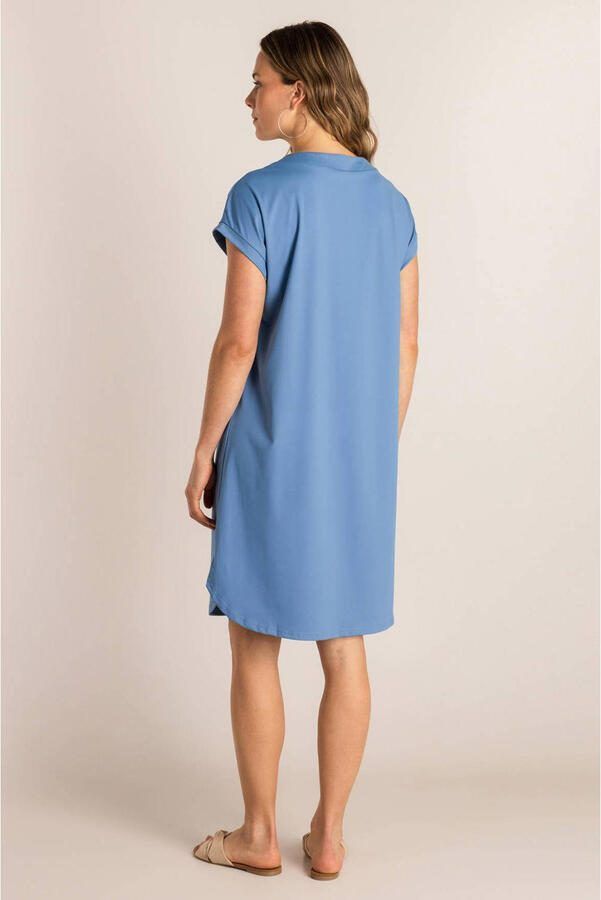 Ivy Beau midi jurk travelstof blauw - Foto 3
