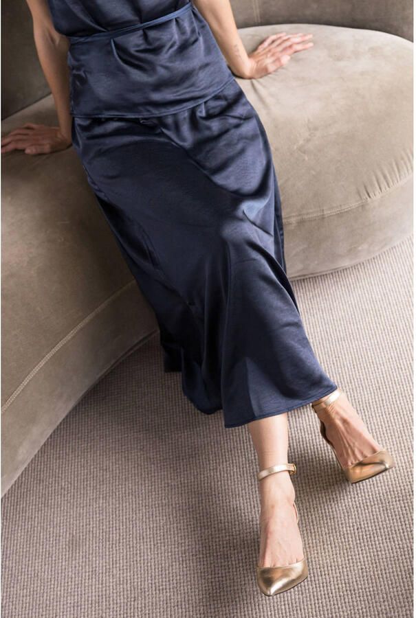 Ivy Beau midi rok donkerblauw - Foto 3