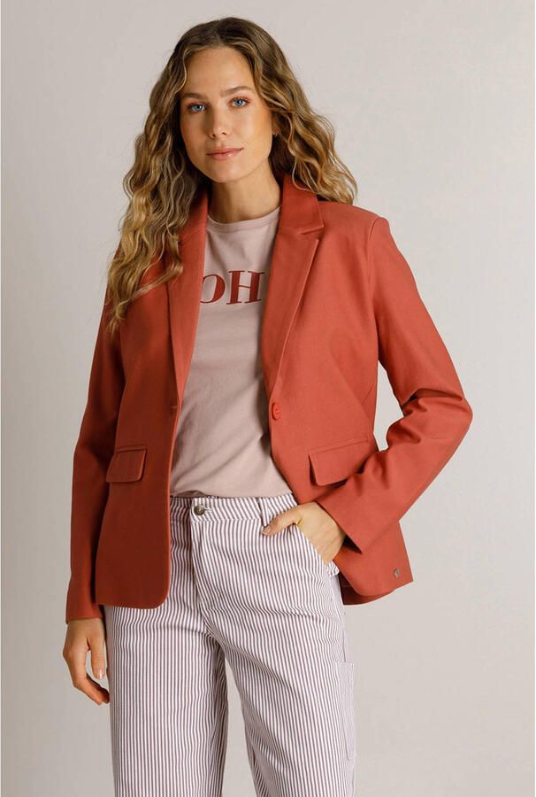 Ivy Beau regular blazer koraalrood