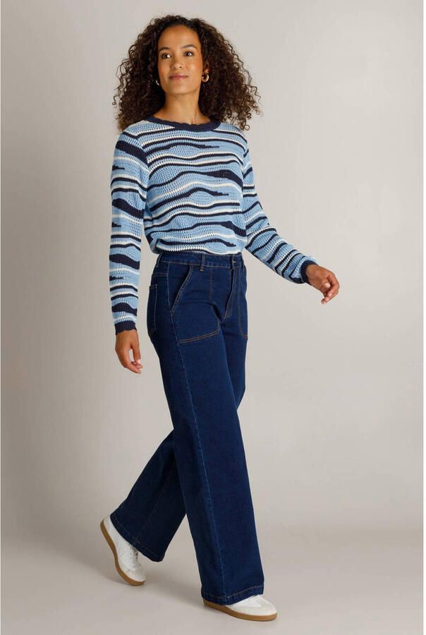 Ivy Beau regular waist wide leg jeans donkerblauw - Foto 2