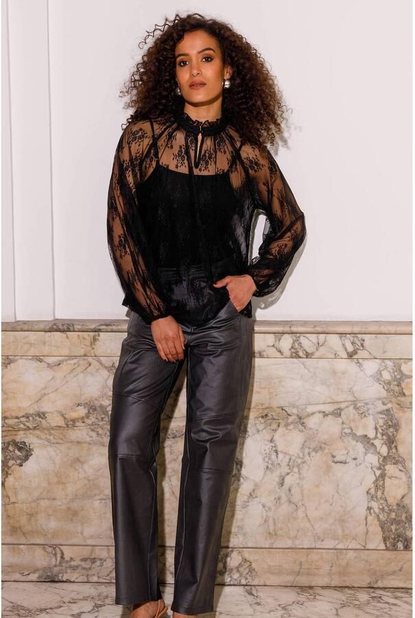 Ivy Beau semi-transparante blousetop zwart - Foto 2