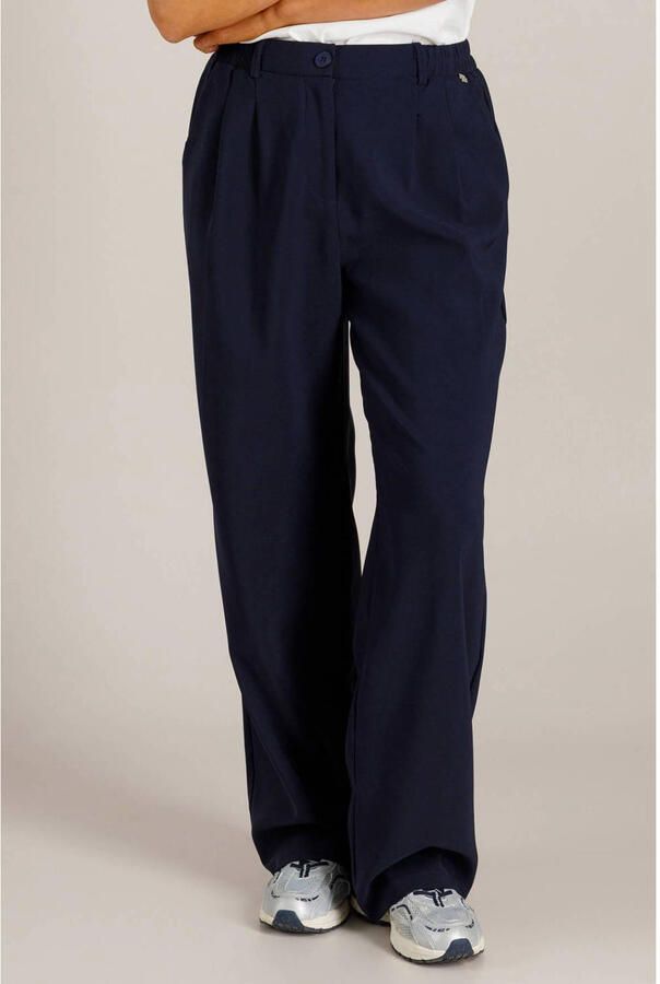 Ivy Beau straight high waist pantalon donkerblauw