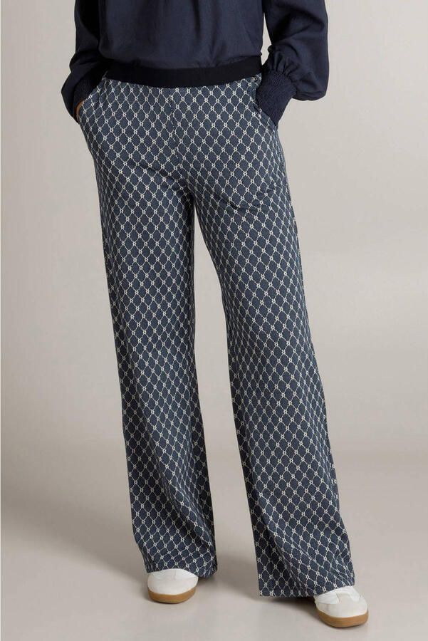 Ivy Beau straight leg broek met print blauw - Foto 3