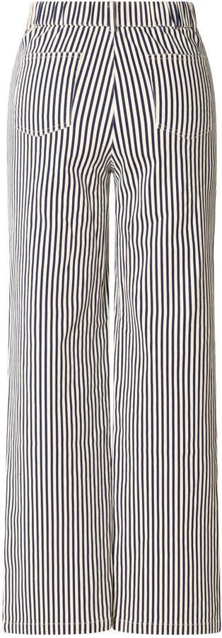Ivy Beau straight regular waist gestreepte casual broek ecru - Foto 2