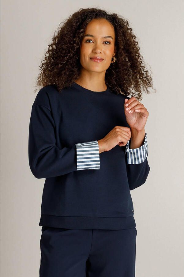 Ivy Beau sweater met manchet donkerblauw - Foto 2