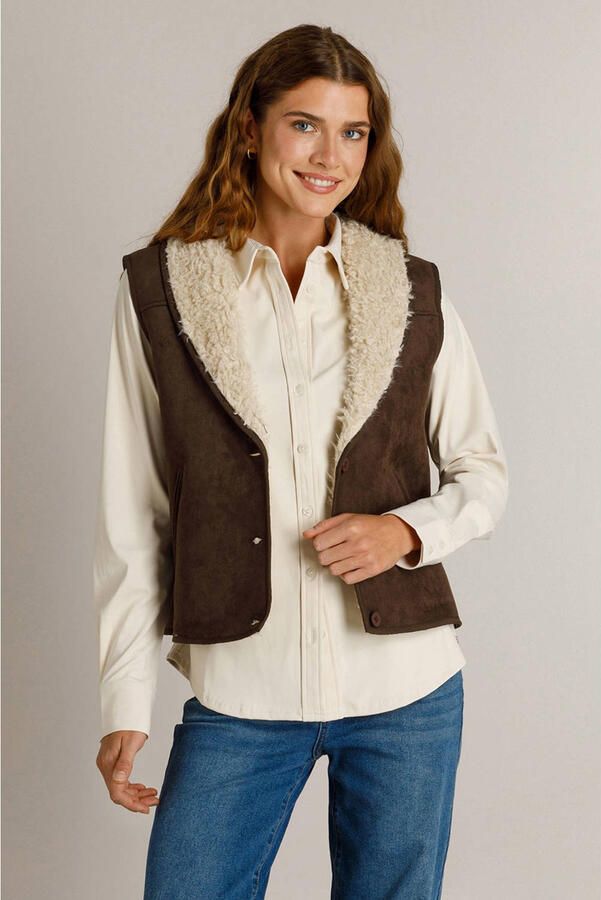 Ivy Beau teddy gilet bruin
