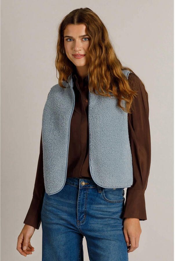 Ivy Beau teddy gilet lichtblauw