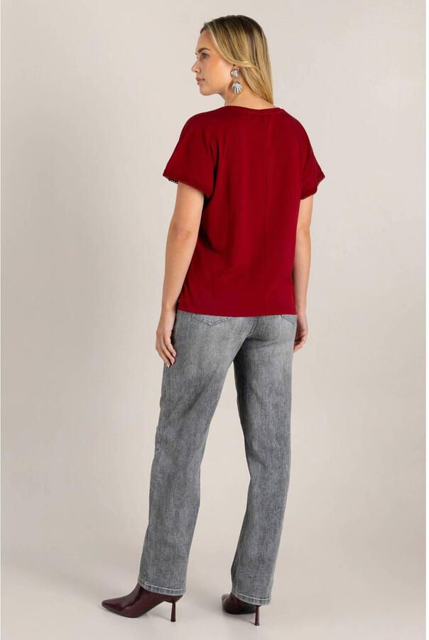 Ivy Beau top donkerrood broderie - Foto 2
