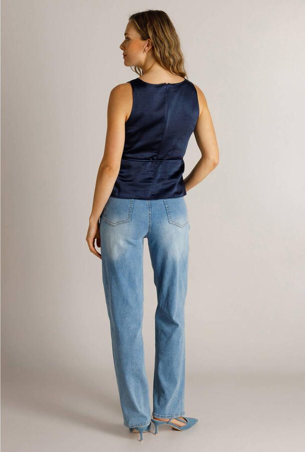 Ivy Beau top met ceintuur donkerblauw - Foto 2