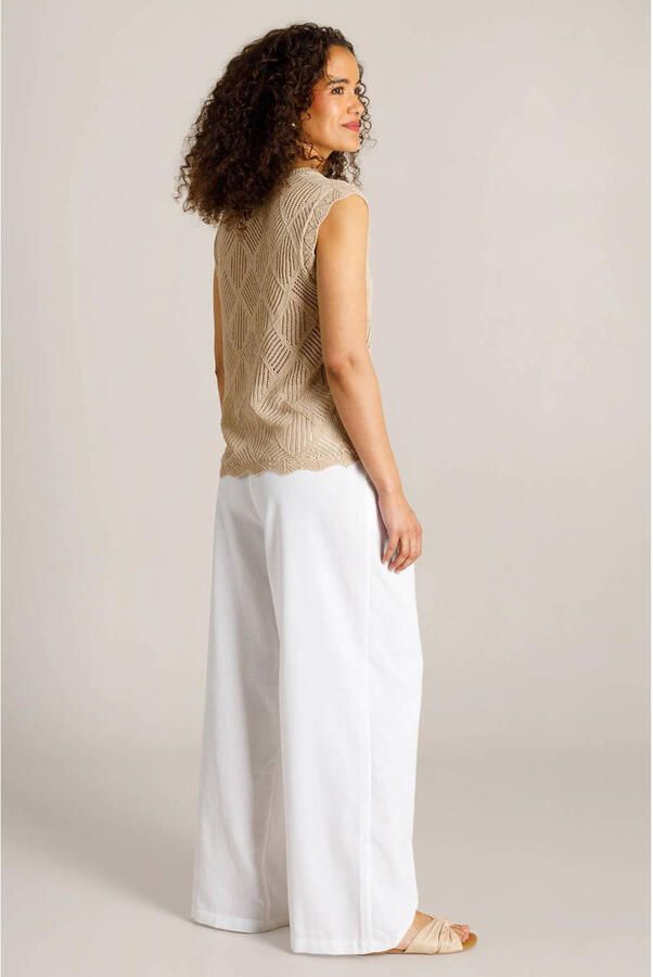 Ivy Beau top met ingebreid patroon beige - Foto 2
