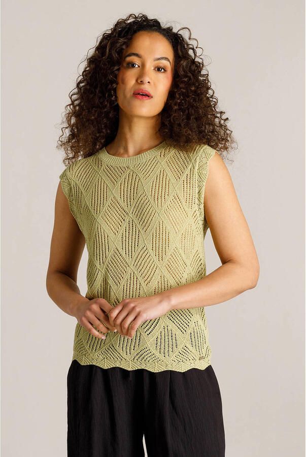 Ivy Beau top met ingebreid patroon lichtgroen