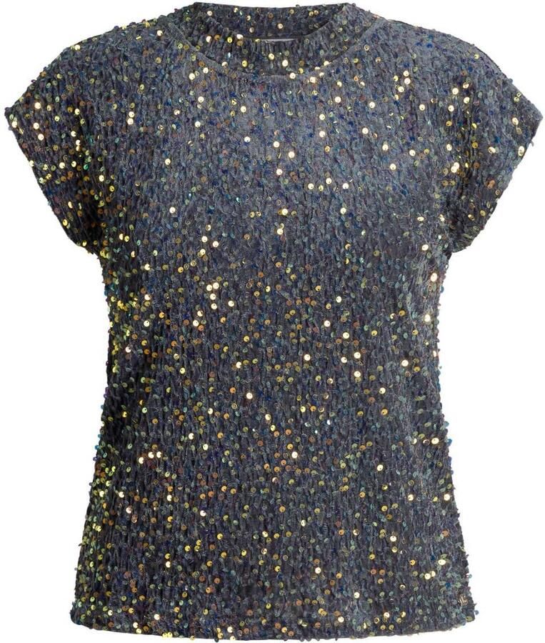 Ivy Beau top met pailletten grijs