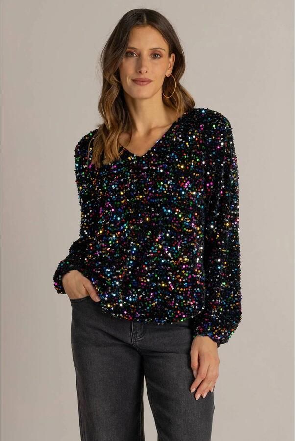 Ivy Beau top met pailletten meerkleurig