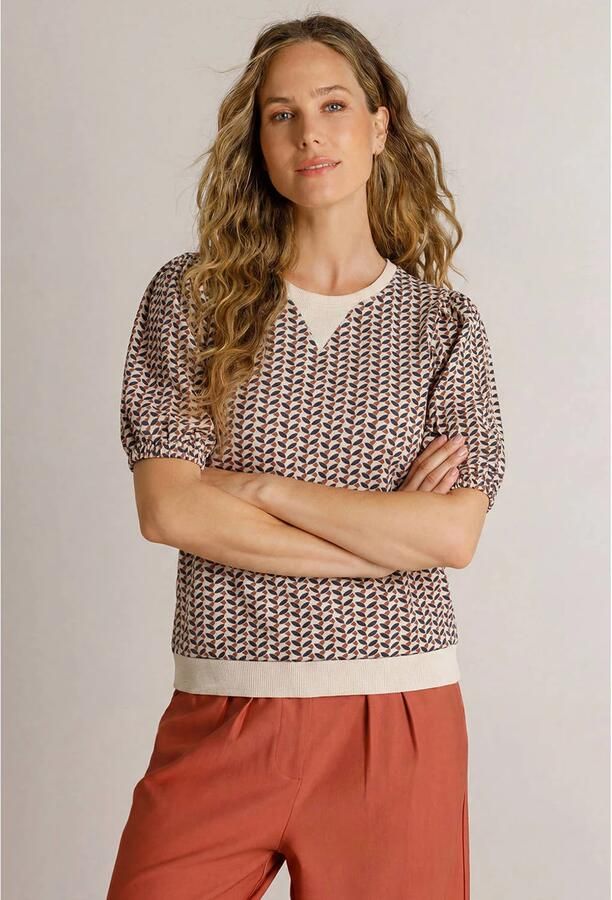 Ivy Beau top met print ecru
