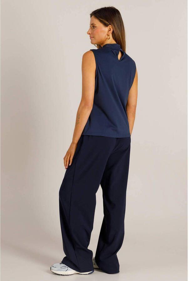 Ivy Beau top travelstof blauw - Foto 2