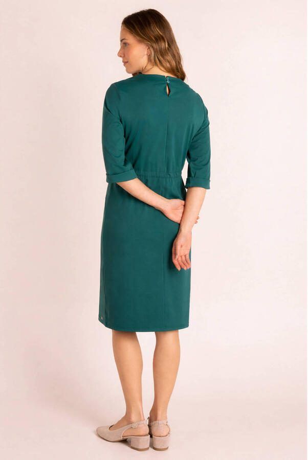 Ivy Beau travelstof midi jurk groen - Foto 2